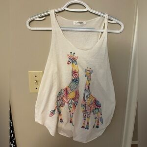 Giraffe Print womens tank top, summer top, size medium
